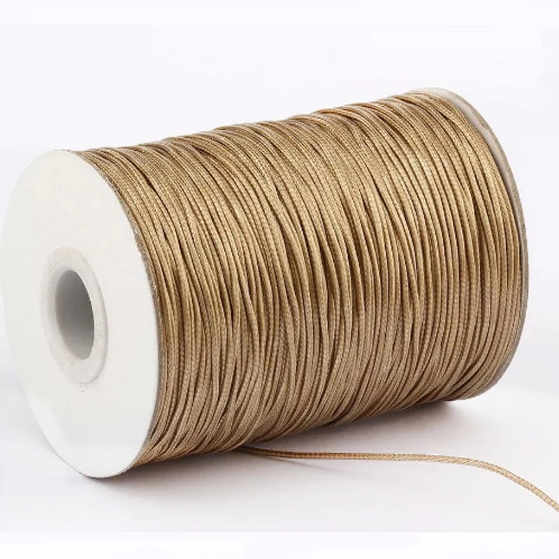 Stock Color 100% Waxed Polyester Cotton Cord Thread Premium Quality 3mm Lacing for Bags & Garments with Coated Finishing