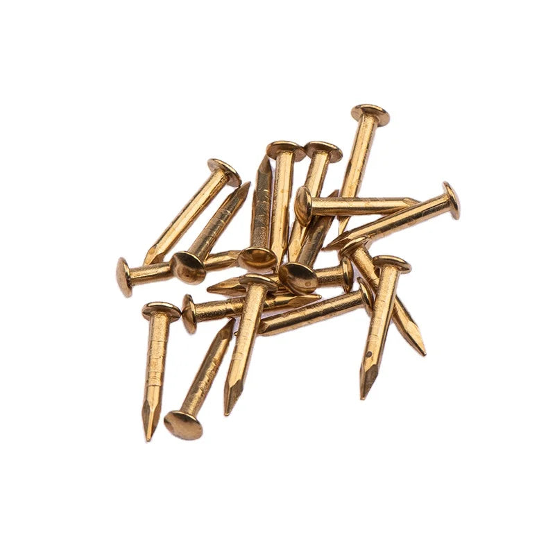 Wholesale Common Round Head 1.5*12mm Brass Nails ISO Certified Passivated Surface Smooth & Ring Shank for Wood Furniture