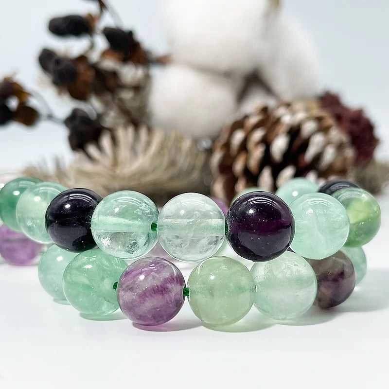 Wholesale Natural Round Fluorite Gemstone Loose Beads for Jewelry Making DIY Handmade Crafts 4mm 6mm 8mm 10mm 12mm Beads