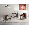Light Luxury Saddle Leather Sofa Side Table Living Room Balcony Movable Shelving Design Trolley Small Apartment Corner Table