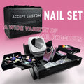 High Quality French Manicure UV Nail Salon Set Gel Acrylic Powder Brush Glitter File Heart Shape Nail Lamp Decoration Tools