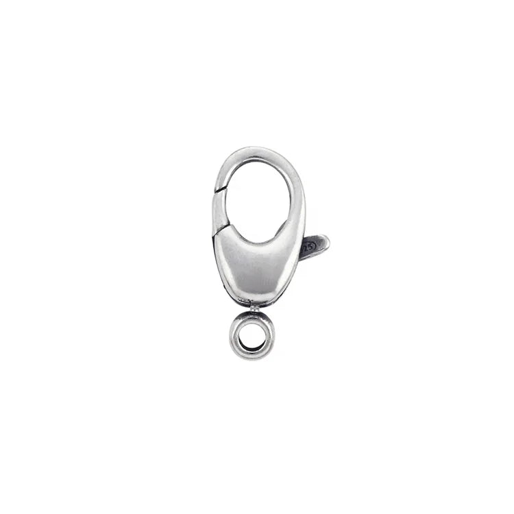 15mm Elegant Rotatable Sterling Silver 925 Oval Shaped Swivel Lobster Clasps Keychain Lock Jewelri Findings