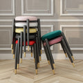 Simple Nordic Metal Iron Art Restaurant Soft Seat Stool Household Stackable Storage Without Backrest Metal Leg Comfortable Stool