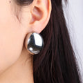 Chris April Fashion Jewelry 316L Stainless Steel Gold Plated Exaggerated Chunky Statement Earrings extra Large Earrings