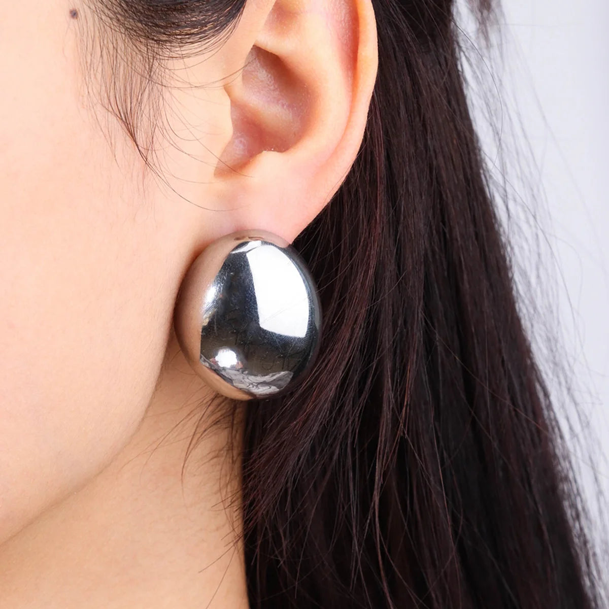 Chris April Fashion Jewelry 316L Stainless Steel Gold Plated Exaggerated Chunky Statement Earrings extra Large Earrings