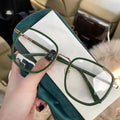 New High Quality TR90 Cat Eye Female Eyeglass Frame Green Ultra-Light Large Frame with Anti-Reflective PC Lenses