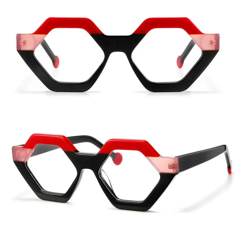 Newest Irregular Lamination Acetate Prescription Women Men Eye Glasses Frames