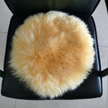 Luxury Real Australian Sheepskin Fur Round Seat Cushion Grade Quality Customizable Colors-Irwoods Brand for Modern Home Sofa Use