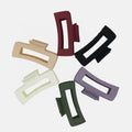 MIO Korean Frosted Solid Color Hair Wide Claw Clip Plastic Rectangle 10cm Length Big Hair Claw Clip for Thick Hair