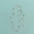 Daily 925 Sterling Sliver Colorful Oil Drip Enamel Round Beads Beaded Necklace for Women Jewelry