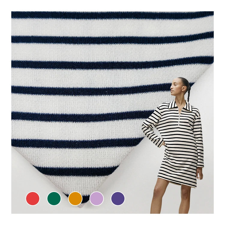 Fashion Stripe Scuba Fabric Polyester Material China Wholesale Rayon Stock Lot Pique Fabric for Sportswear/