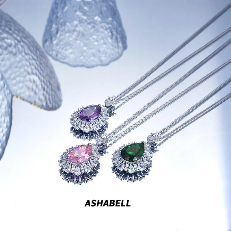 S925 Silver Fashion Set With Diamonds Temperament Zircon Collar Chain Ice Cut Diamond Necklace  Sparkling Gem Necklace