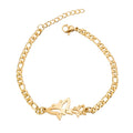 Fashion 18K Gold Silver PVD Plated Stainless Steel Charm Butterfly Bracelet Jewelry for Women
