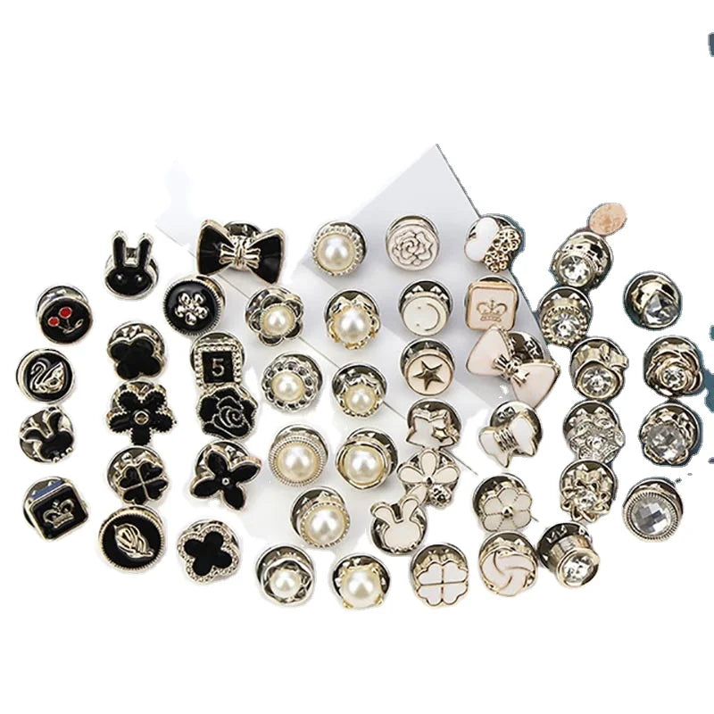 All Matched Snap Press Plastic Pearl Button Coat Suit Shirt Decorative Hidden Buckle Mini Small Brooch for Decoration