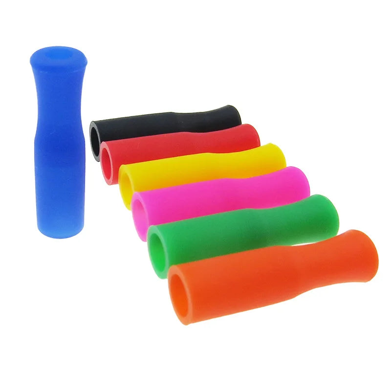 OKSILICONE Colorful Design for Identify Silicone Tip Straw Soft Rubber Tumbler Tip Cover for Drinks/Bar Accessories