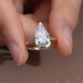 MSR-1507 14K Gold Solitaire Diamond Ring 3ct F VVS1 Pear Lab Grown Diamond Engagement Wedding Ring