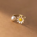 Wholesale Silver Jewelry 925 Sterling Silver Enamel Flower Resizable Ring S925 R00179