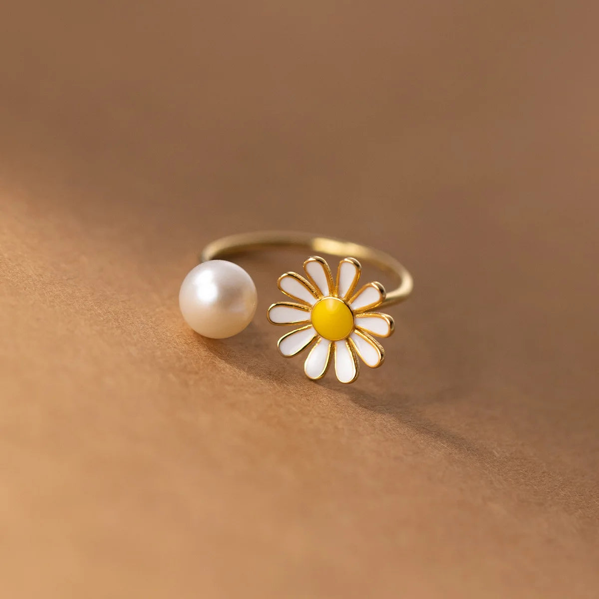 Wholesale Silver Jewelry 925 Sterling Silver Enamel Flower Resizable Ring S925 R00179
