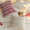 Cl  Warm and Comfortable Polyester Knitted Throw Pillow Case for Sofa and Home Decoration for Festival Christmas
