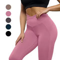 Women's High-Waisted Bootcut Yoga Leggings Flare Pants with V Shape New Product Preview Solid Pattern Elastic Waist Closure