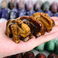 Wholesale Natural Tiger Eye Stone Elephant Sculpture Quartz Crystal Carved Small Animal Crafts Home Decoration Fashion Trend