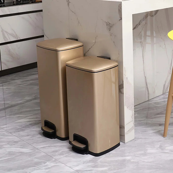 5L to 50L Stainless Steel Airtight Trash Can Foot Pedal Rectangle Lid for Kitchen Bathroom Office 8L 12L 15L 20L 25L 30L 40L 50L