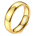 OAHLAN 6mm Gold Color Titanium Ring Dome High Polished Man Wedding Band Women Engagement Ring Fashion Jewelry Anniversary MegaBDM