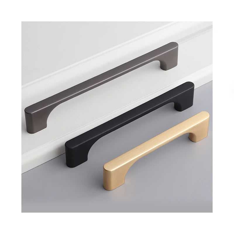 Modern Simple Style Furniture Cabinet Kitchen Long Brass Round Gold Cupboard Door Pull Handles Handle T Bar