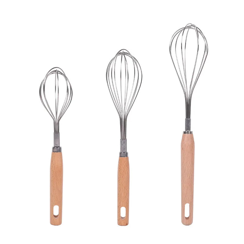 Hand Egg Whisk with Wood Handle Cream Whisker Stirrer Sauce Beater