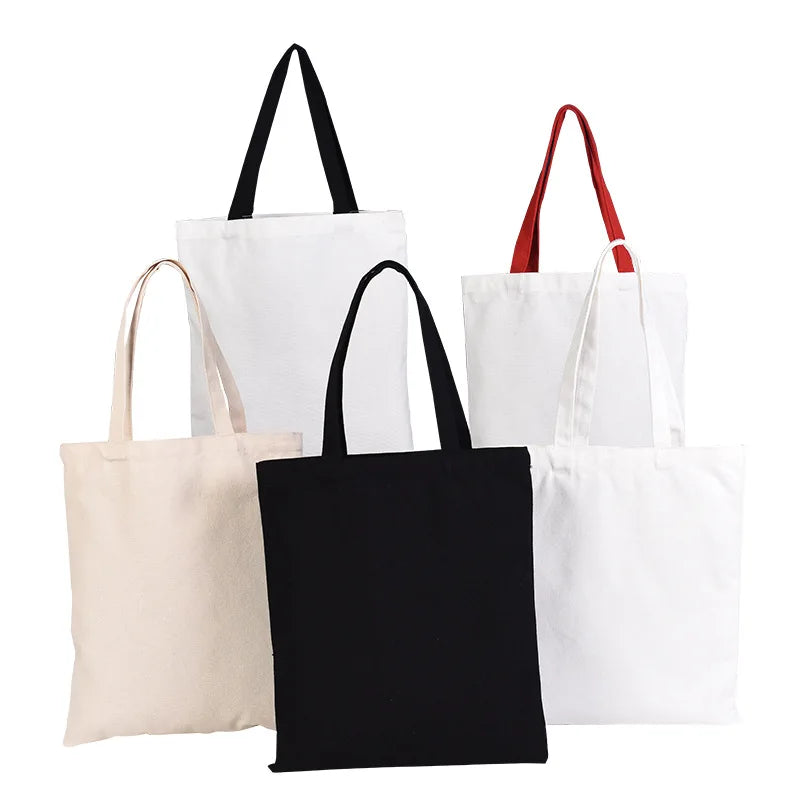 8 Oz Canvas Cotton Material Wholesale Women Cotton Canvas Bag Customizable Tote Blank Grocery Tote Bags