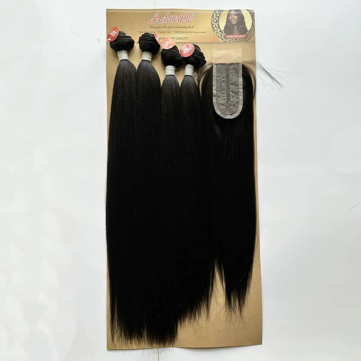 Soft Synthetic Hair Extension with Lace Closure Straight Hair
