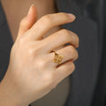 Vintage Filigree Flower Ring Elegant Stainless Steel Rings Wedding Band Jewelry Valentine's Day Mother's Day Gift