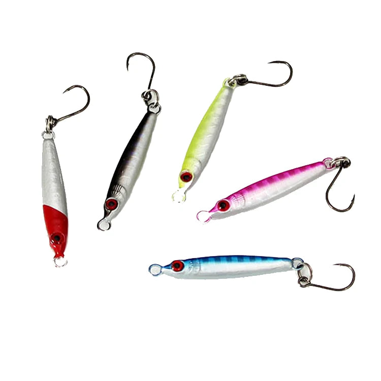 WEIHE 3g 5g   Mini Metal Jig Lure with Single Hook 3g/5g  Jigging Artificial Hard Bait Fishing Tackle