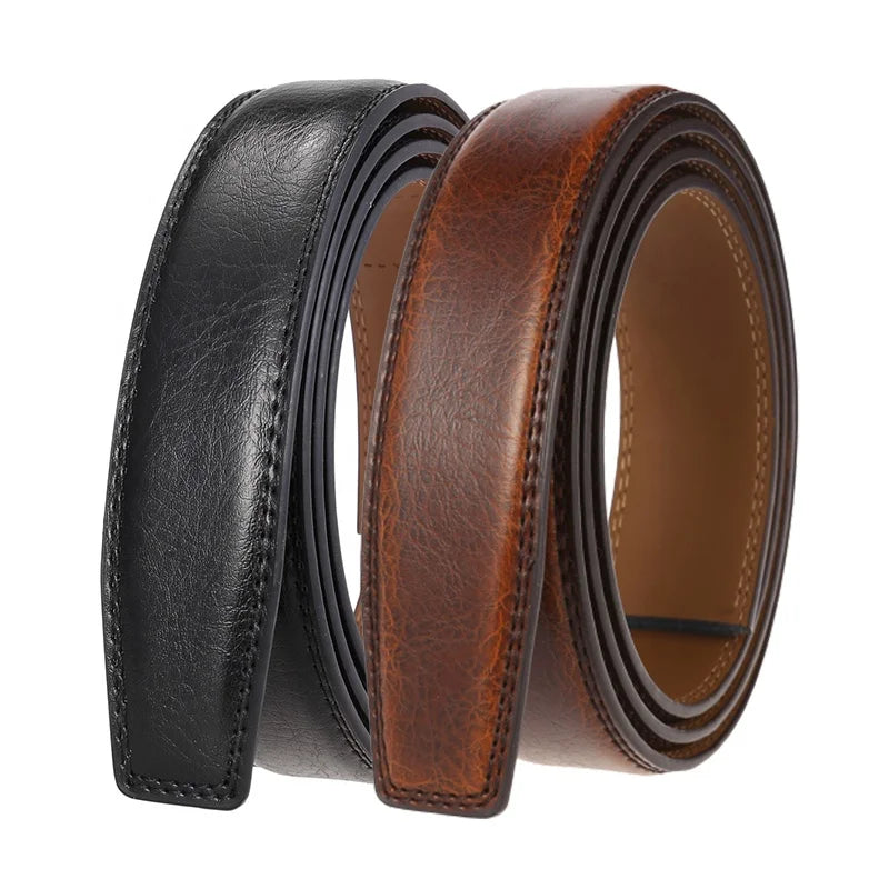 Hot Fashion Adjustable No Holes Cowhide Men's Belts for Jeans