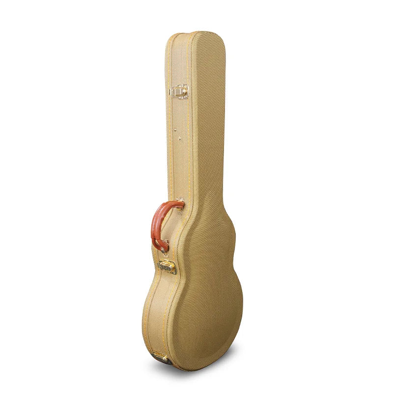 Custom RM WC07 Hardshell Electric Guitar Case Brown Leather 20mm Sponge 5mm Plywood Handmade Handle Premium Packaging