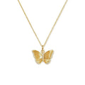 Gemnel Trendy Gold Plated Sterling Silver Zircon Diamond Crystal butterfly Charm Necklace
