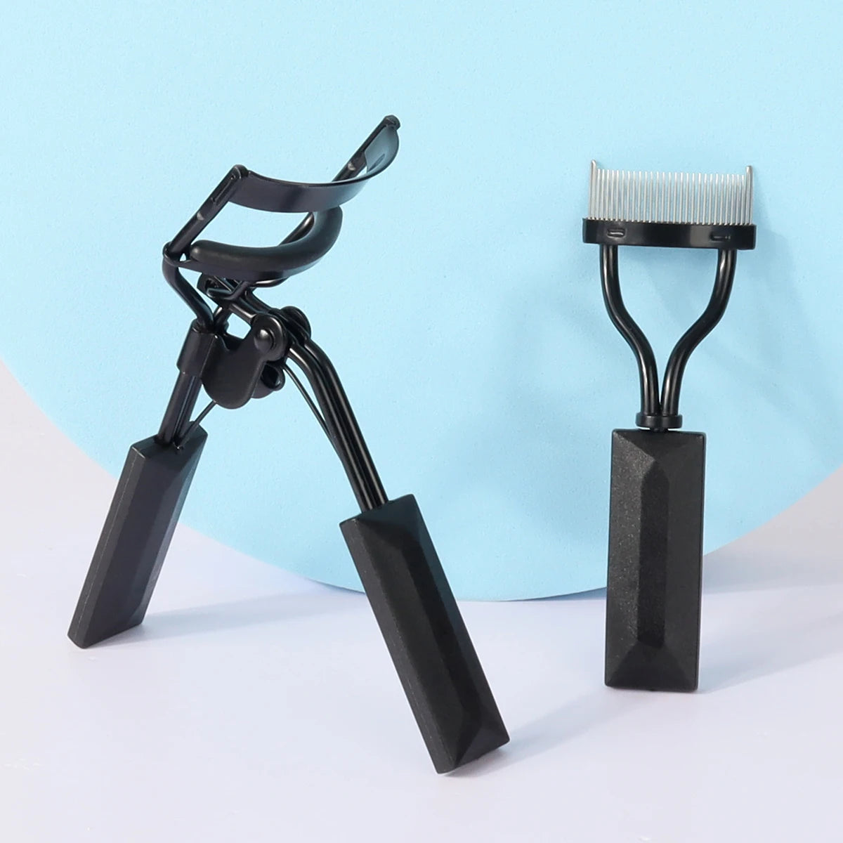 Professional Stainless Steel Eyelash Curlers Set With Comb Black Cosmetic Beauty Makeup Tool for Eyelash Enhancement