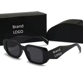 Trend Luxury Brand Designer Black Shades Square Custom Logo Sunglasses Small Frame Fashion Sunglasses 2024 for Men