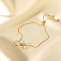 European and American High-Grade Pull-out Stainless Steel Minimalist Snake Bones Chain Bow Bracelet for Female Daily Wearing