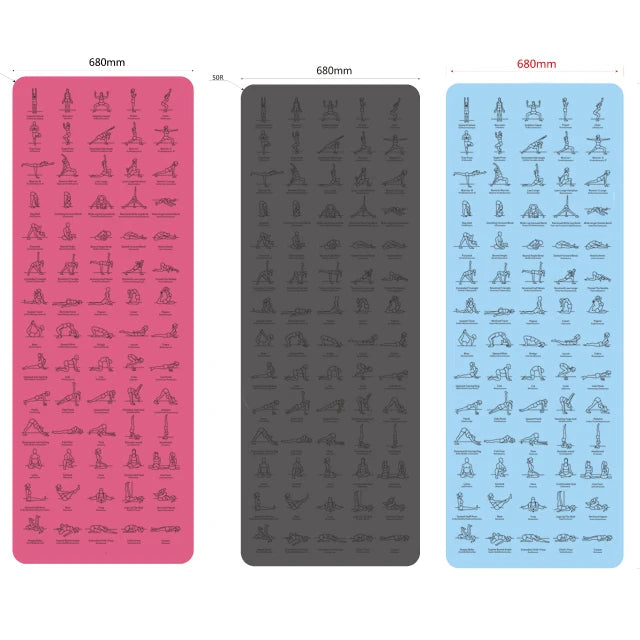 PU Rubber Instructional Yoga Mat