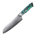 7 Inch Santoku Knife Damascus Kitchen Knife 67 Layers Damascus Steel with Abalone Shell Handle