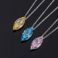 Colorful Crystal Cz Necklace Jewelry Elegant Horse Eye Pendant Necklace