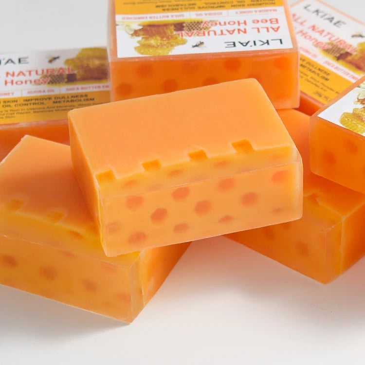 Wholesale Handmade Solid Body Face Honey Bath Soap Bar Moisturizing Natural Organic Herbal Whitening Anti-Acne 200g Toilet Soap