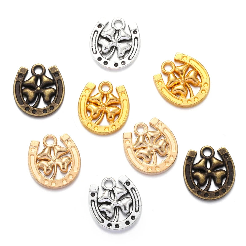 4 Colors Antique Silver Plated Horse's Hoof Charms Pendant:DIY for Bracelet Necklace 16*15mm D9316