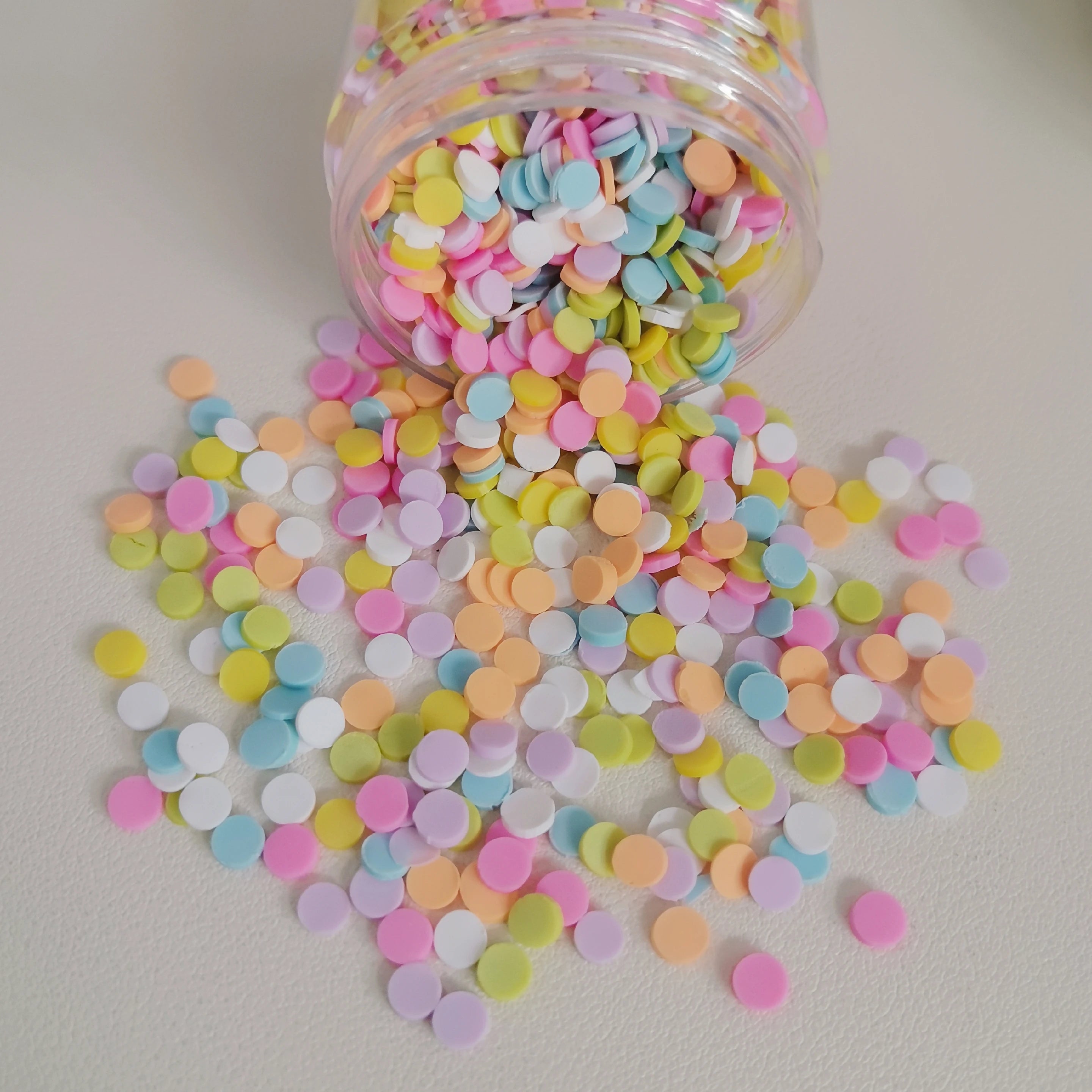 Candy Color Polymer Hot Clay Sprinkles 5mm 3D Tiny Round Shape Clay Slices Nail Stickers DIY Making Phone Deco Kid Toys