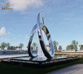 Outdoor Art Garden Stainless Steel Large Spiral Park City Lake Decoration Fountain for Sale