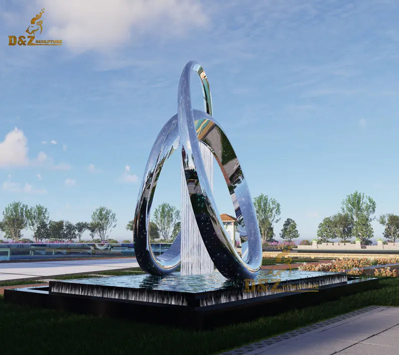 Outdoor Art Garden Stainless Steel Large Spiral Park City Lake Decoration Fountain for Sale