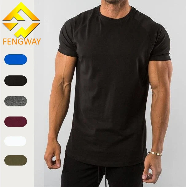 Custom 95%cotton 5% Spandex Custom Private logo Fitness Gym Wear Sports Apparel Plain Blank Men T Shirt