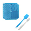Tableware Plates Silicone Square 20CM Slow Feeder Lick Suction Mat BPA Free Food Tray Tableware Plates