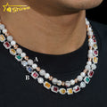 Rapper Jewelry 8mm 10mm Hip Hop Necklace Sterling Silver Vvs Moissanite Diamond Link Chain Moissanite Jewelry for Man Women